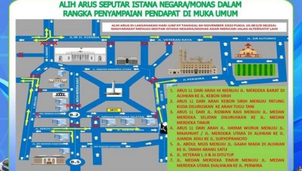 Polda Metro Alihkan Lalu Lintas Kawasan Istana Terkait Aksi 411