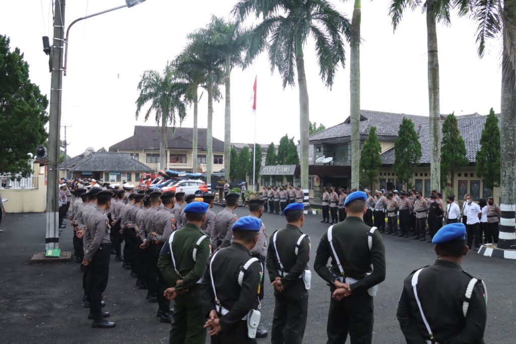 Polres Ciamis Melaksanakan Apel Siaga Bencana di Wilayah Kabupaten Ciamis