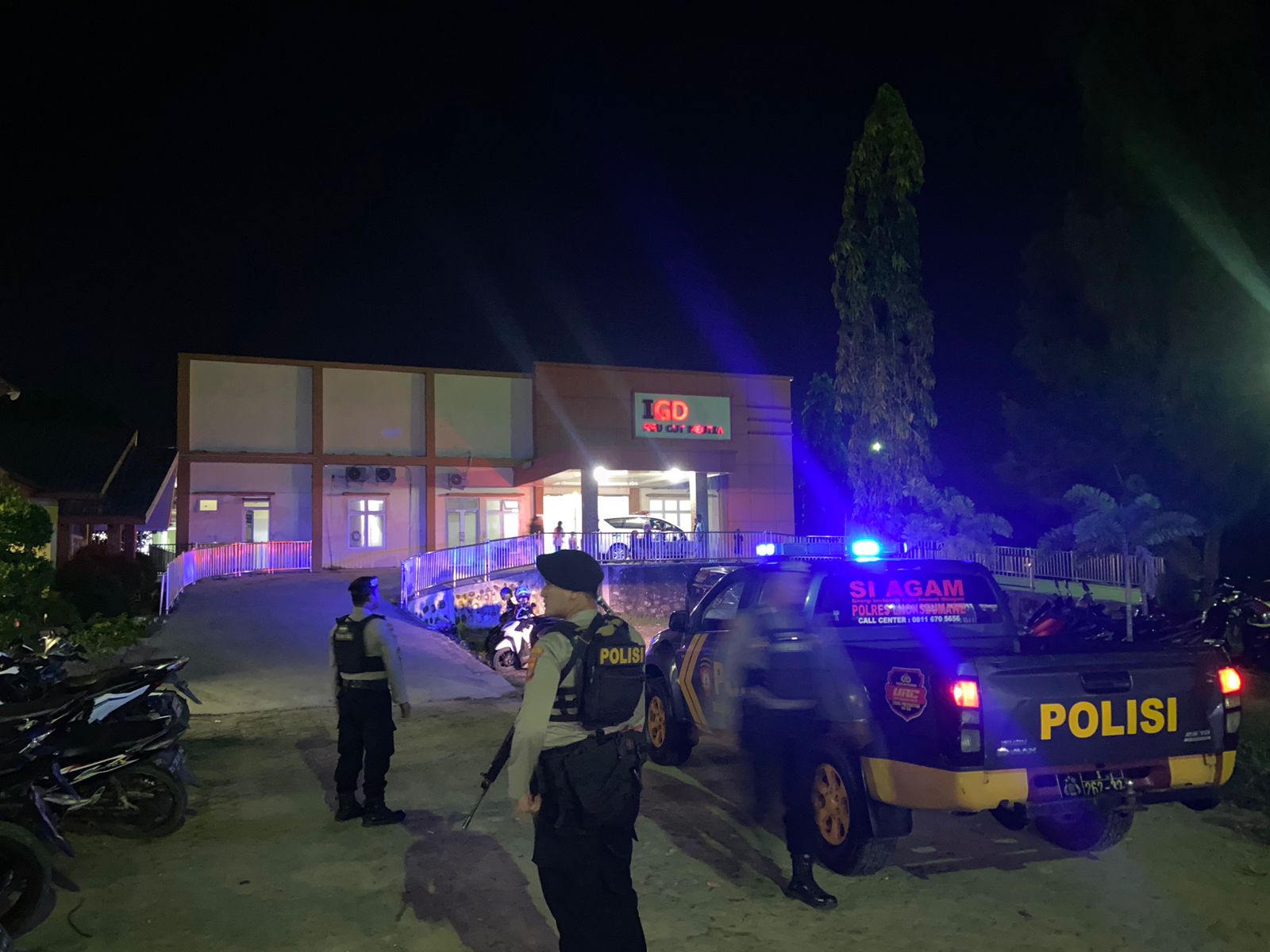 Patroli Dialogis Malam Hari, Tim URC Polres Lhokseumawe Pantau RSUD Cut Meutia