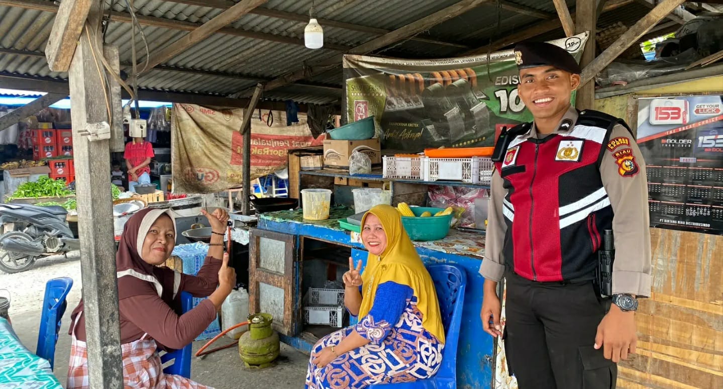 Wujudkan Harkamtibmas Kondusif, Sat Samapta Polres Kampar Gencar Patroli di Pasar