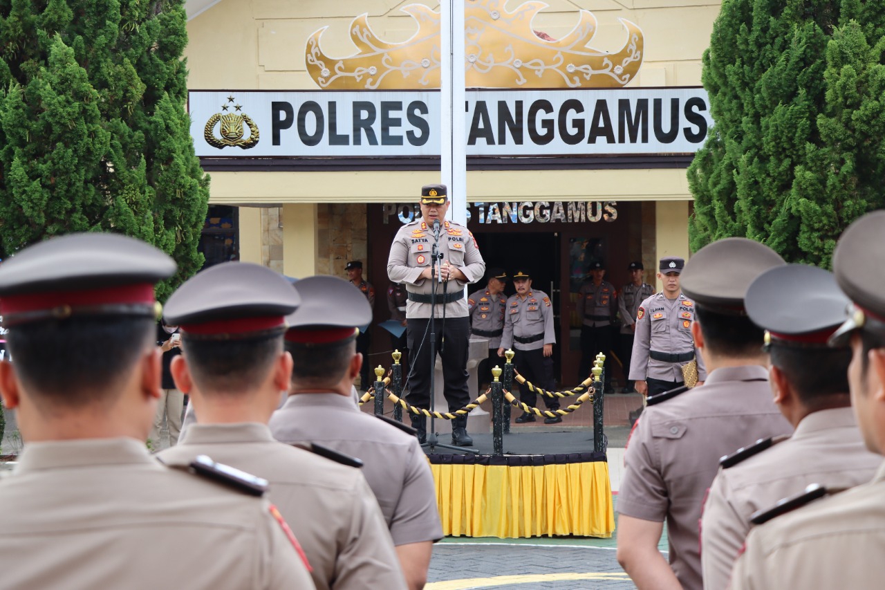 Puluhan Personel Polres Tanggamus Naik Pangkat