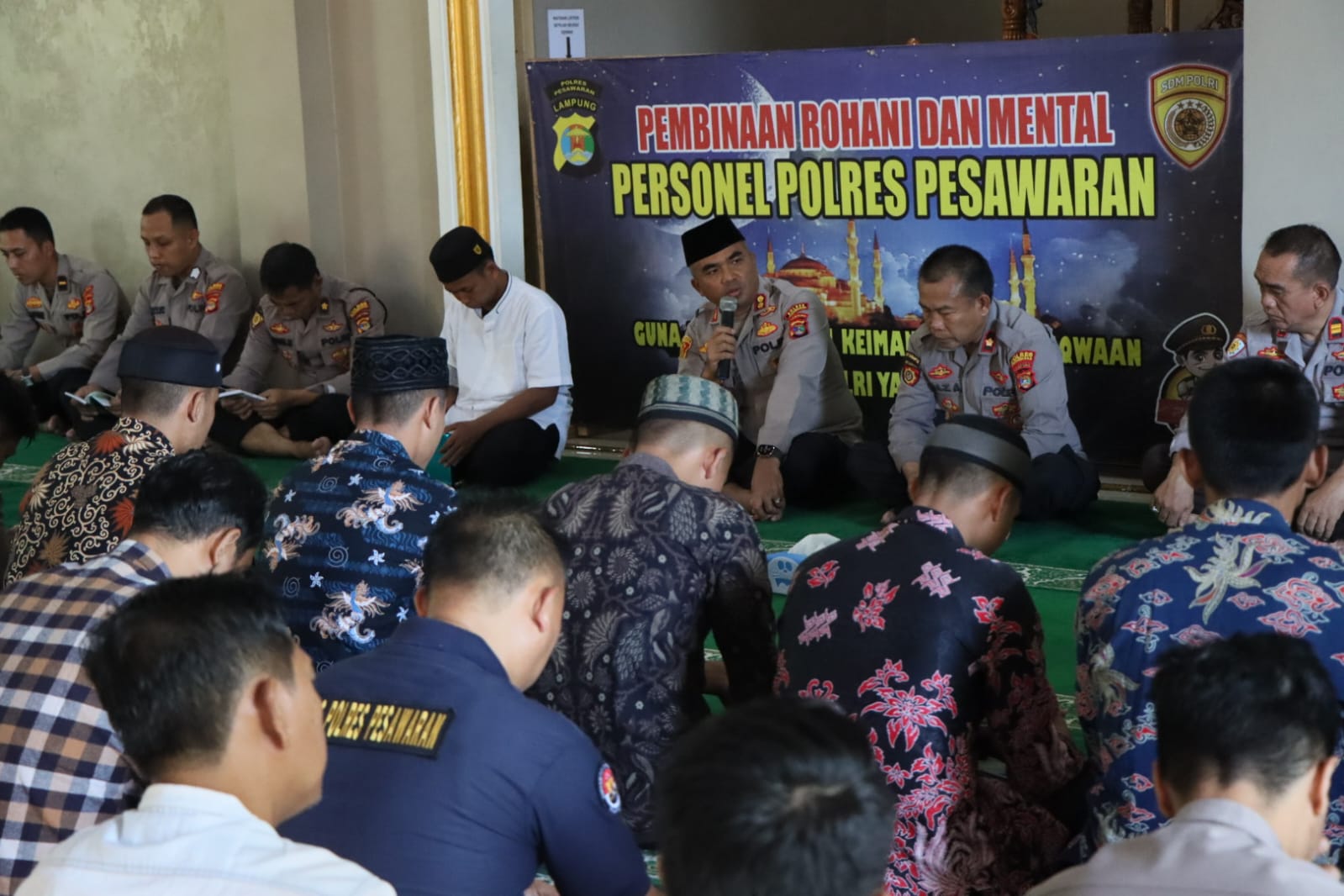 Polres Pesawaran Melaksanakan Kegiatan Pembinaan Rohani dan Mental (Binrohtal)