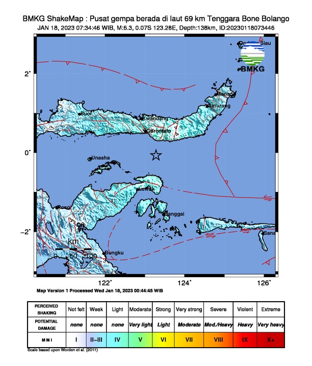 Gempa 6,3 Magnitudo Terjadi di Gorontalo, Tidak Berpotensi Tsunami