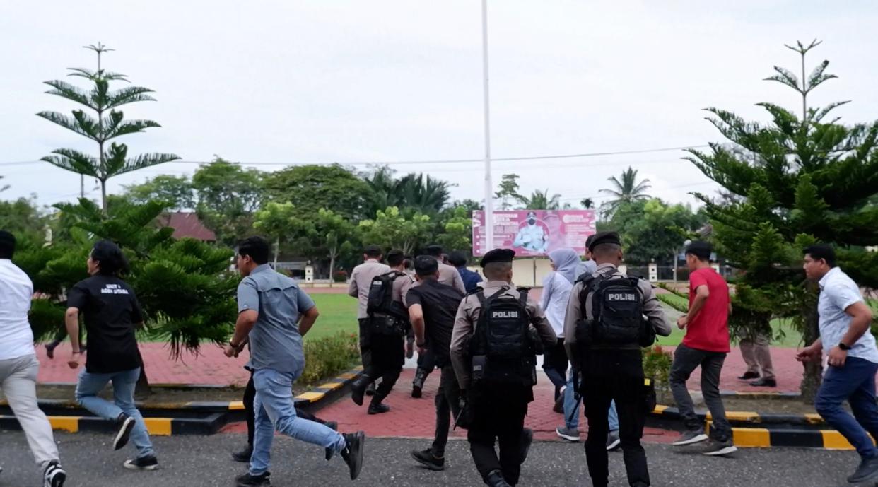 Tingkatkan Kewaspadaan Mako, Polres Aceh Utara Gelar Apel Simulasi Pengamanan Mako