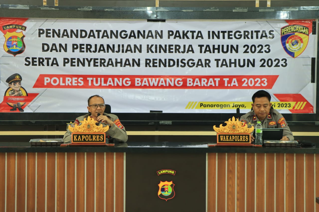 Polres Tulang Bawang Barat Susun Perjanjian Kinerja dan Penandatanganan Pakta Integritas