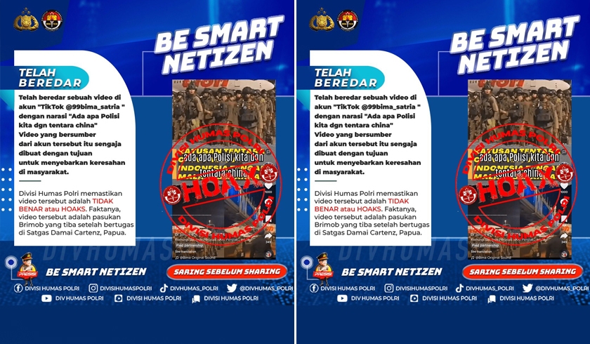 Polri Pastikan Video Viral Narasi ‘Polisi Menjemput Tentara China’ Hoax