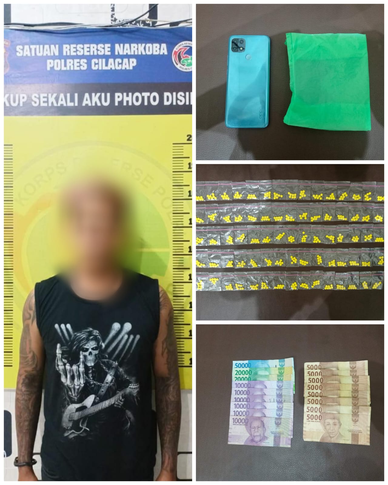 Polresta Cilacap Tangkap Pelaku Penyalahgunaan Peredaran Obat Obatan Berbahaya