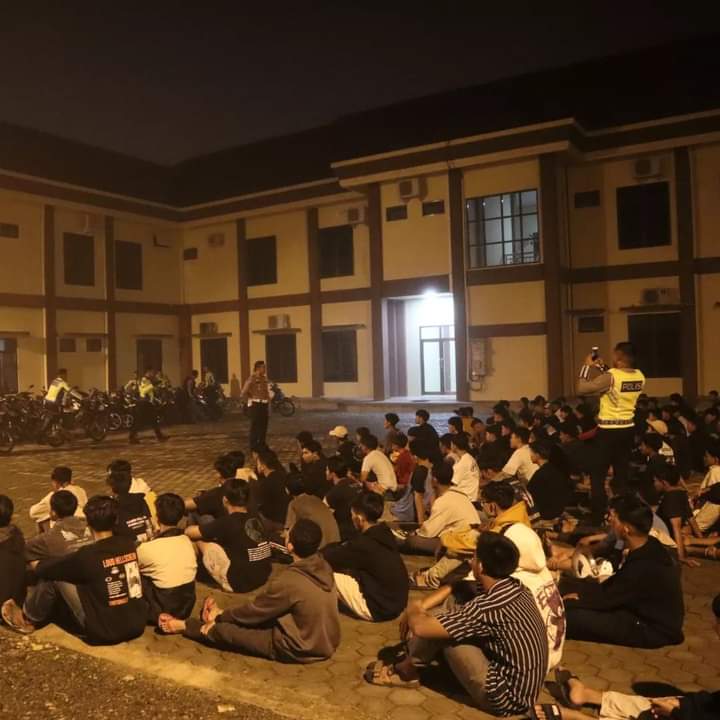 Grebek Arena Balap Liar, Polres Pringsewu Amankan 63 Sepeda Motor dan Jaring 103 Pemuda