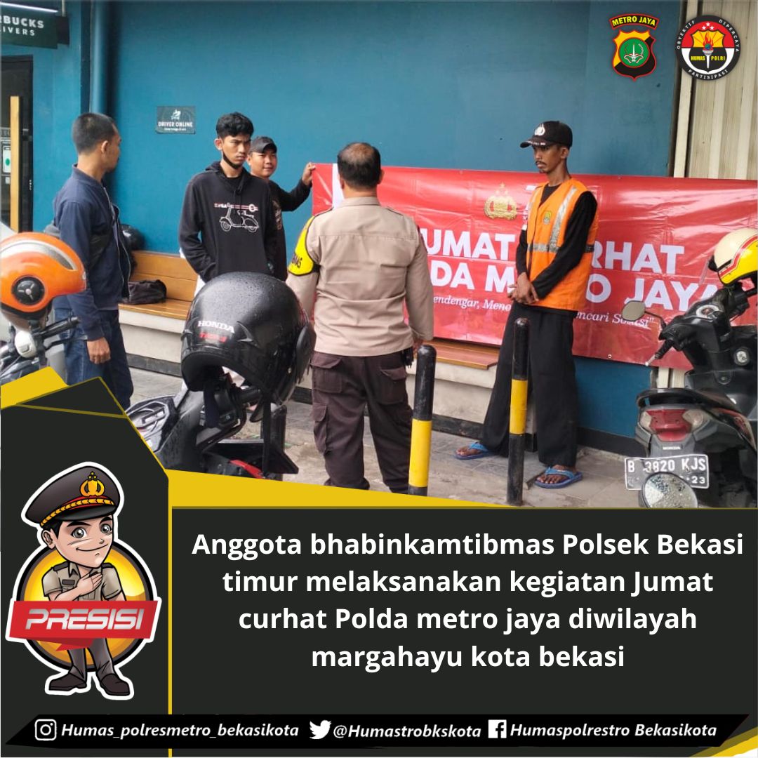 Bhabinkamtibmas Polsek Bekasi Timur Melakukan Jumat Curhat Diwilayah Hukum Polres Metro Bekasi Kota