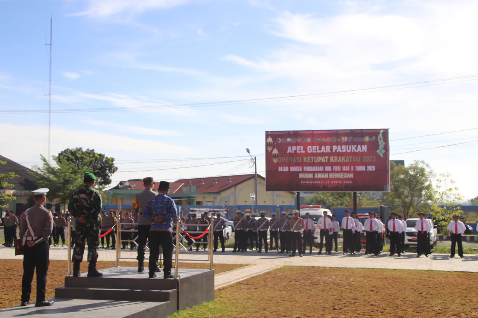 Siap Amankan Idhul Fitri 1444 H, Polres Pringsewu Laksanakan Apel Gelar Pasukan Operasi Ketupat