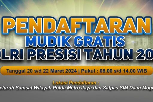Polda Metro Jaya Buka Pendaftaran Mudik Gratis Bagi Warga