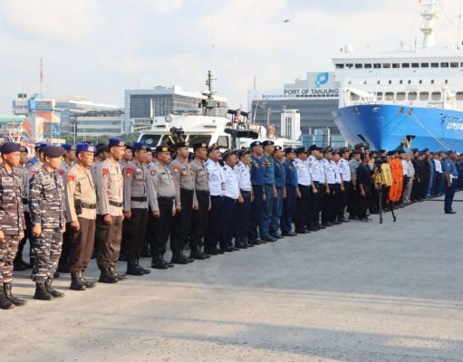 Kapolres Pelabuhan Tanjung Priok Hadiri Apel Gelar Pasukan Penyelenggaraan Angkutan Laut Lebaran Tahun 2024