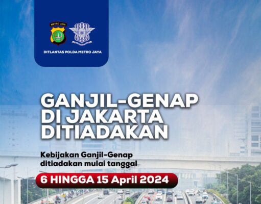 Jakarta Bebas Ganjil Genap, Mulai Sabtu Hingga 15 April 2024