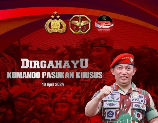 Ulang Tahun Kopassus Ke-72, Kapolri Ucapkan Selamat
