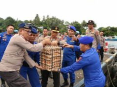 Polda Sulut Kirim Personel dan Logistik Bantu Warga Terdampak Erupsi Gunung Ruang di Sitaro