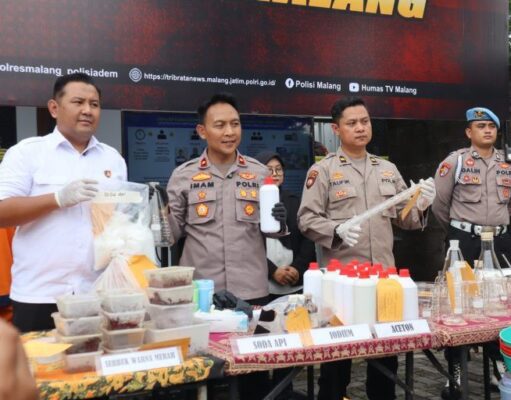 Polres Malang Berhasil Bongkar Pembuatan Sabu Rumahan