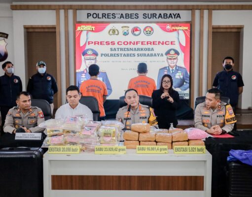 40,8 kg Sabu Sindikat Jawa-Sumatera Berhasil diamankan Polrestabes Surabaya
