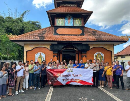 Polda Bali Gelar Minggu Kasih di Gereja Katolik Maria Guadalule